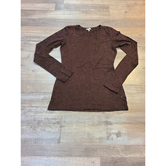 Maurices small womens semi sheer long sleeve brown blouse - Picture 1 of 8
